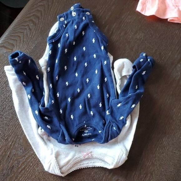 Newborn INFANT Baby Girl Long Pants ONE PIECE Shirts Tops Jumpers Dress Pajama - Picture 5 of 16